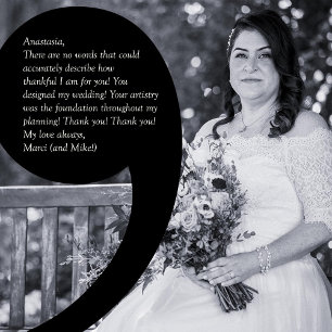Faire-part de mariage de témoignage de Marci Kamas