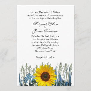 Faire-part de mariage de tournesol
