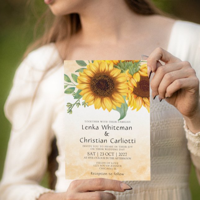 Faire-part de mariage de tournesol d'automne (Créateur téléchargé)