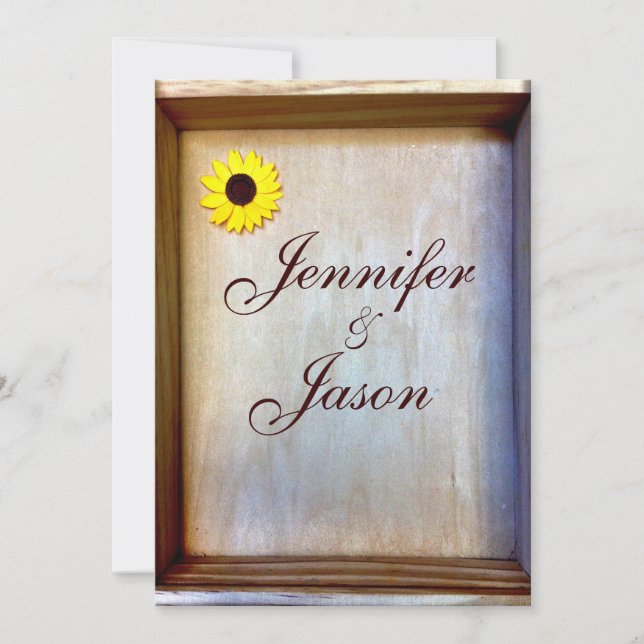 Faire-part de mariage de tournesol de boîte d'ombr (Devant)