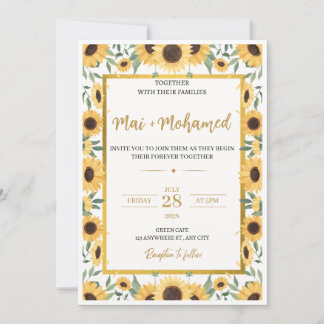 Faire-part de mariage de tournesol - Flore d'été r