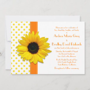 Faire-part de mariage de tournesol Polka Dot