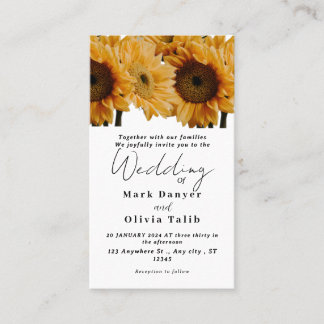 Faire-part de mariage de tournesol rustique