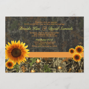 Faire-part de mariage de tournesols de Camo