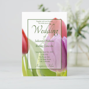 Faire-part de mariage de tulipes