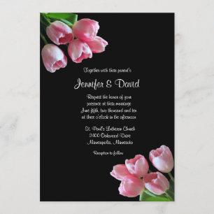 Faire-part de mariage de tulipes de ressort