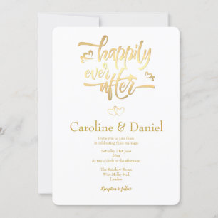 Faire-part de mariage de typographie Gold Faux Foi