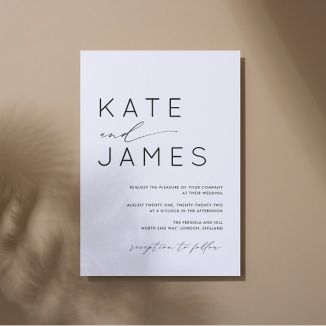 Faire-part de mariage de typographie moderne simpl (Créateur téléchargé)