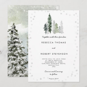 faire-part de mariage de vacances aux arbres d'hiv