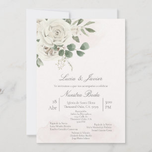 Faire-part de mariage de verdure espagnol