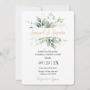 Faire-part de mariage de verdure espagnol