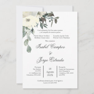 Faire-part de mariage de verdure espagnol