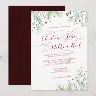 Faire-part de mariage de verdure hivernale