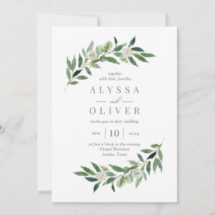 Faire-part de mariage de verdure romantique ROG