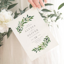 Faire-part de mariage de verdure romantique ROG