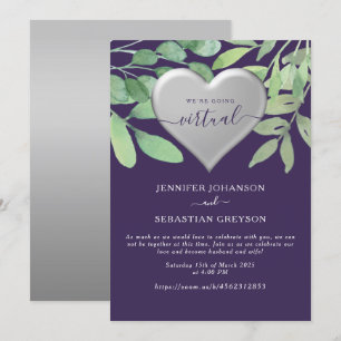 Faire-part de mariage de zoom violet