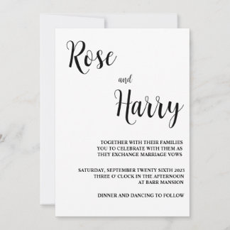 Faire-part de mariage décontracté minimal
