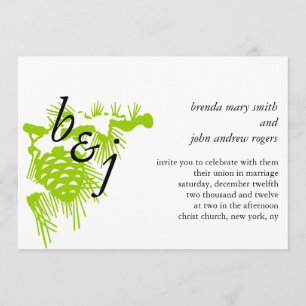 Faire-part de mariage décoré d'un monogramme blanc