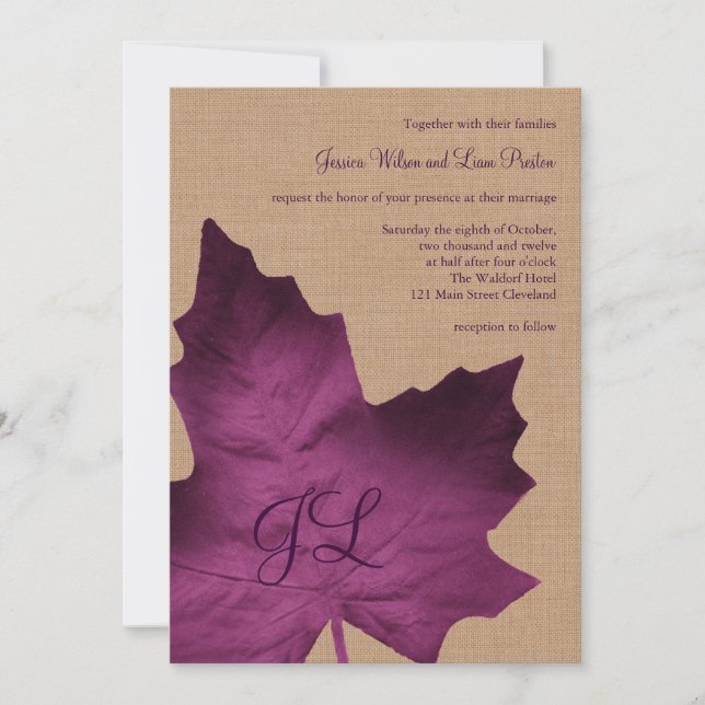 Faire-part de mariage décoré d'un monogramme de (Devant)