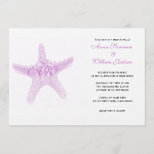 Faire-part de mariage d'écrevisse rose