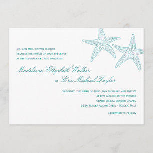 Faire-part de mariage d'écrevisse - Turquoise