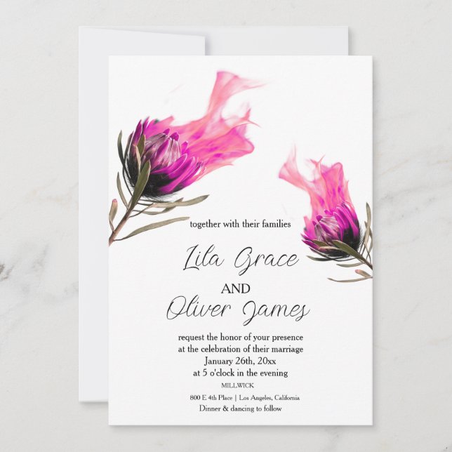 Faire-part de mariage d'élégance de la floraison a (Devant)
