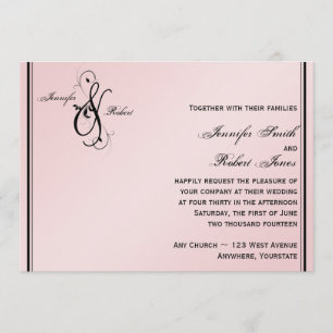 Faire-part de mariage d'élégance rose pâle