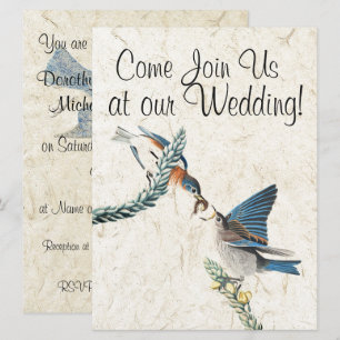 Faire-part de mariage des animaux sauvages des ois