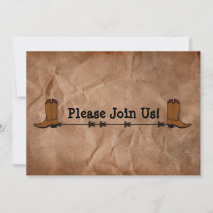 Faire-part de mariage des bottes de cowboy
