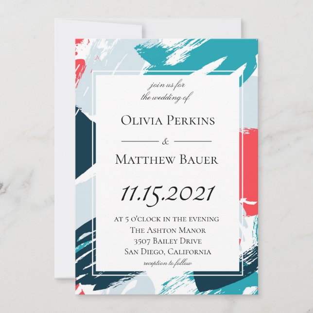 Faire-part de mariage des Caraïbes peint (Devant)