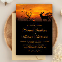 Faire-part de mariage des cerfs de Sunset Forest