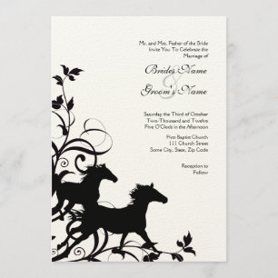 Faire-part de mariage des Chevaux sauvages noirs e