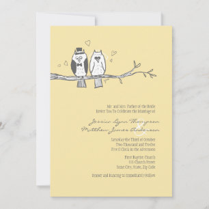 Faire-part de mariage des chouettes des mariées et