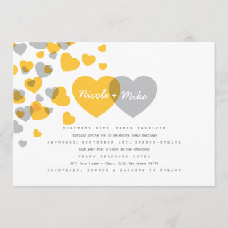 Faire-part de mariage des Coeurs modernes