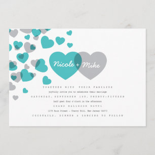 Faire-part de mariage des Coeurs modernes