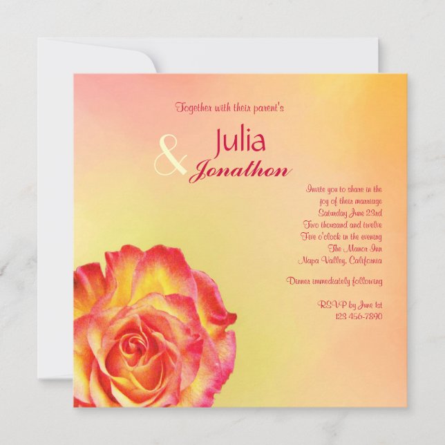 Faire-part de mariage des couleurs de printemps Ro (Devant)