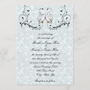 Faire-part de mariage des cygnes blancs