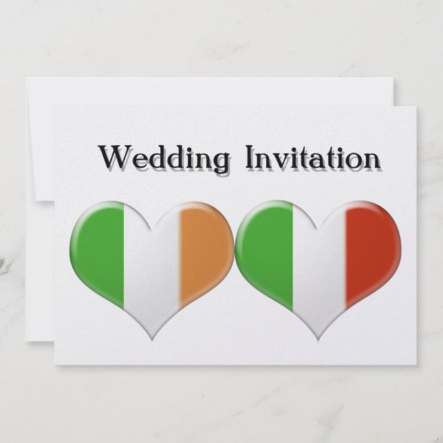 Faire-part de mariage des drapeaux cardiaques irla (Devant)