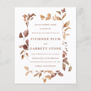 FAIRE-PART DE MARIAGE des feuilles d'automne éléga