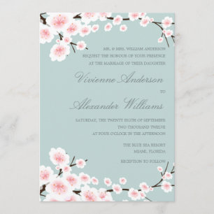 FAIRE-PART DE MARIAGE DES FLEURS DE CERISIER