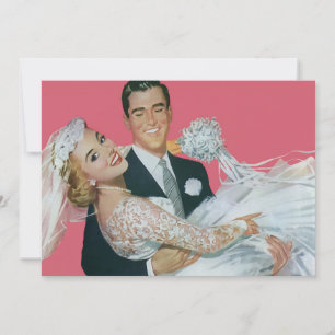Faire-part de mariage des jeunes mariés Vintage
