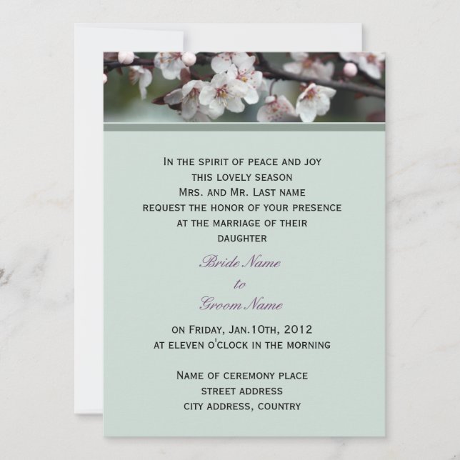 faire-part de mariage des parents de la mariée (Devant)