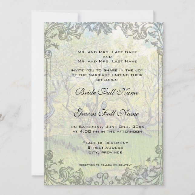 Faire-part de mariage des parents de la mariée et  (Devant)