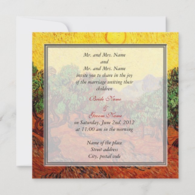 faire-part de mariage des parents de la mariée et  (Devant)
