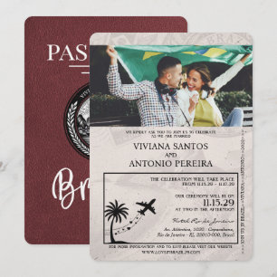 Faire-part de mariage des passeports du Brésil de