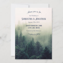 Faire-part de mariage des pins d'hiver