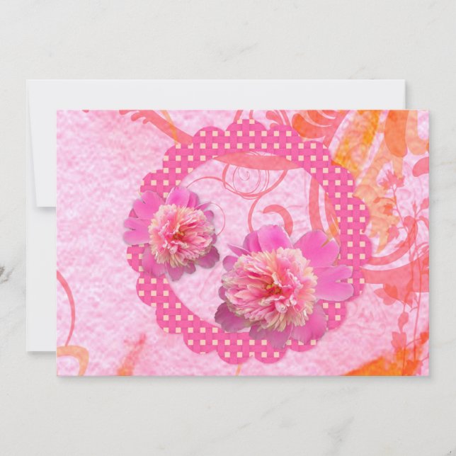 Faire-part de mariage des pivoines (Devant)