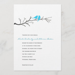 Faire-part de mariage des silhouettes d'oiseaux - 
