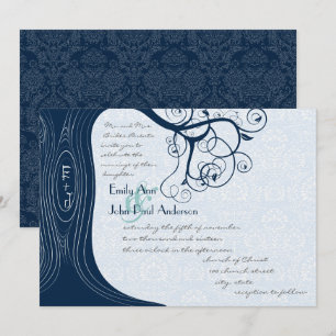 Faire-part de mariage des tourbillons d'arbre de m
