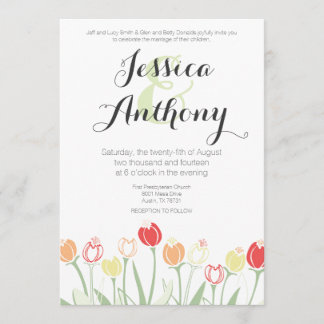 Faire-part de mariage des tulipes| Couleurs vives